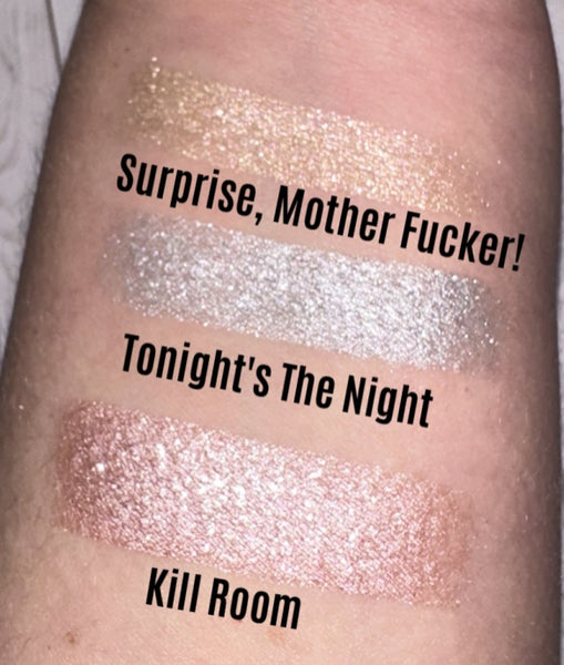 shade beauty, the dexter collection, dexter morgan, dexter morgan makeup collection, indie makeup, indie beauty, indie cosmetics, handmade makeup products, tonight's the night, pressed highlighter